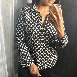 Houndstooth Button-Up Top